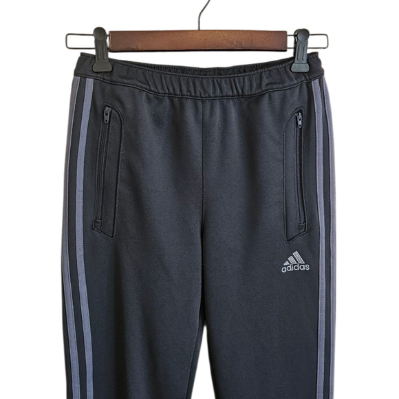 Adidas Sweatpants Athletic Soccer Ankle Zippers Grey Youth Boy's Medium - Picture 2 of 9